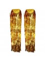 Ombreiras de Fios Metalizados Dourado 10x65cm O Par Adereços de Carnaval