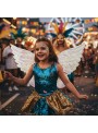 Asa de Anjo Metalizada Branca Fantasia Carnaval 34x18cm