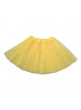 Saia Tutu Organza Amarela Brilho 40cm Adulto Carnaval