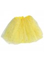 Saia Tutu Organza Amarela Brilho 40cm Adulto Carnaval