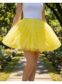 Saia Tutu Organza Amarela Brilho 40cm Adulto Carnaval