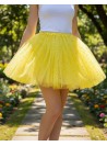 Saia Tutu Organza Amarela Brilho 40cm Adulto Carnaval