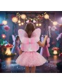 Fantasia Infantil Borboleta Rosa Com 4 Peças 3 A 10 Anos