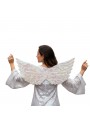Asa De Anjo Metalizada Branca Fantasia Carnaval 58cm Adulto