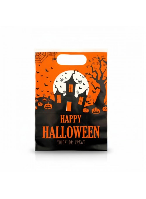 Sacola Plástica Happy Halloween Trick Or Treat Com 10 Und