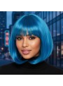 Peruca Sintética Chanel Azul Carnaval Festa Fantasia 29cm