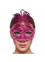 Máscara de Festa Decorada Realeza Pink Adereços de Carnaval