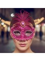 Máscara de Festa Decorada Realeza Pink Adereços de Carnaval