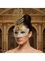 Máscara de Festa Decorada Realeza Dourada Adereços de Carnaval