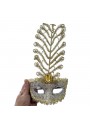 Máscara de Festa Decorada Realeza Dourada Adereços de Carnaval