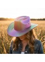 Chapéu Cowgirl Nacarado Furta-cor Rosa Pink Rodeio Carnaval