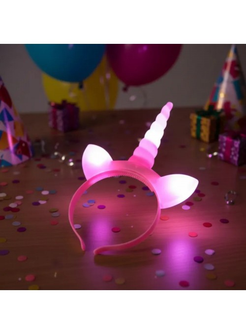 Adereço de Festa Tiara Unicórnio com Luz Luminosa Cores Sortidas Bazar