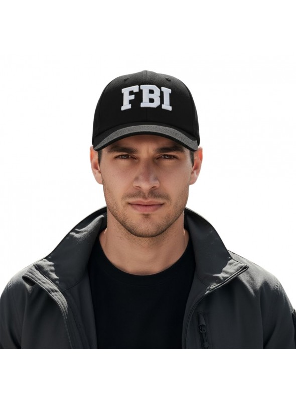 Boné Preto Polícia Fbi Unissex Ajustável Adereço Carnaval