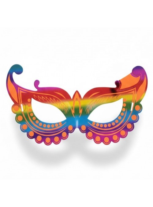 Máscara De Festa Laranja Fluorescente 12 Un Carnaval