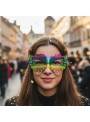 Máscara De Festa Verde Fluorescente 12 Un Carnaval