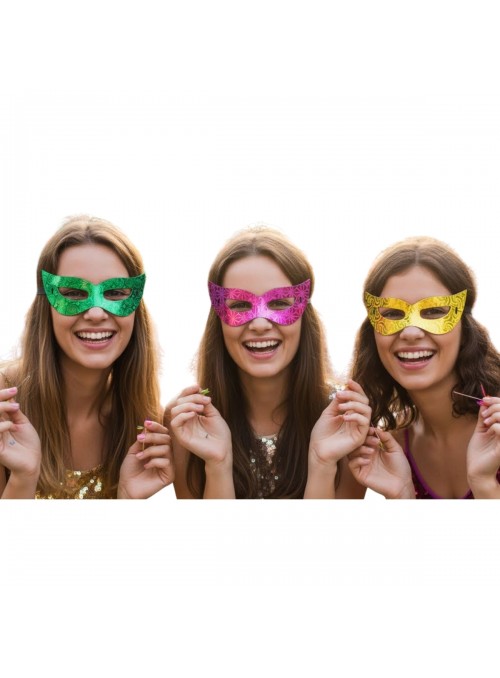 Máscara De Papel Folia Cores Sortidas Com 12 Un Carnaval