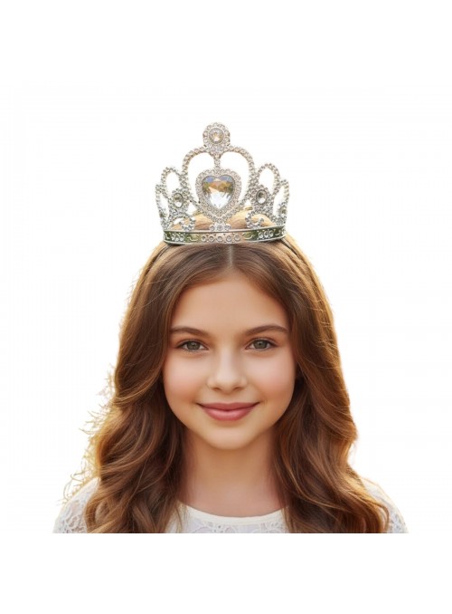 Adereço Coroa de Princesa Prata 5 Unidades