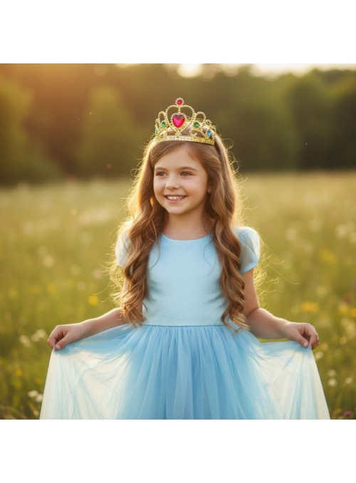Adereço Coroa de Princesa Dourada 5 Unidades