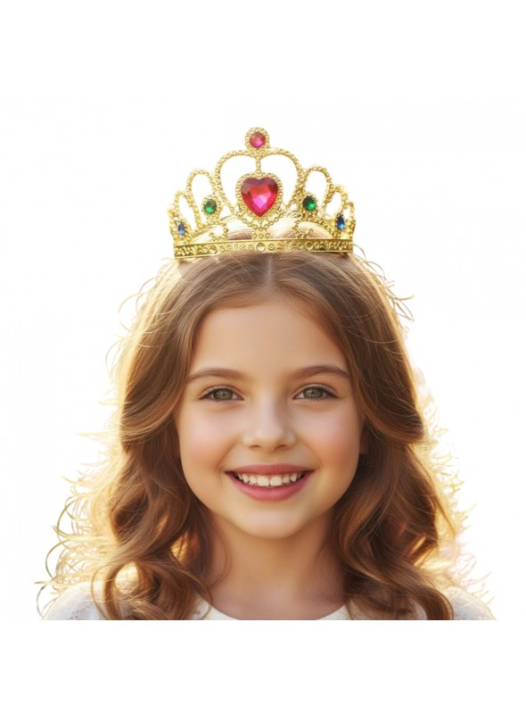 Adereço Coroa de Princesa Dourada 5 Unidades