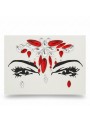 Adesivo Decorativo Rosto Strass Rosa Ou Vermelho Carnaval