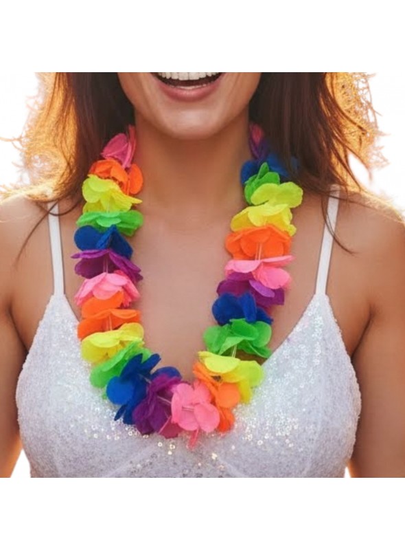Adereço De Festa Colar Havaiano Neon Com 1 Und Kit Festa