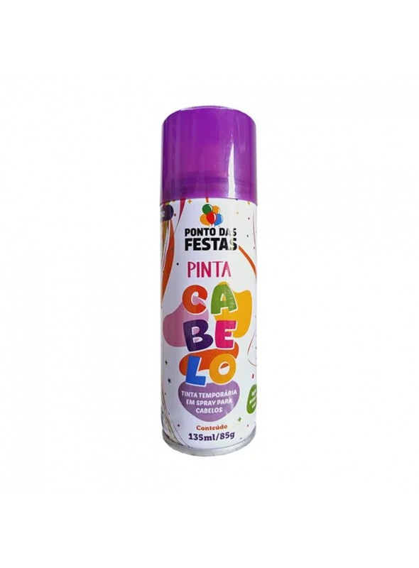 Tinta Temporária Para Cabelo Roxo Spray 135ml Carnaval