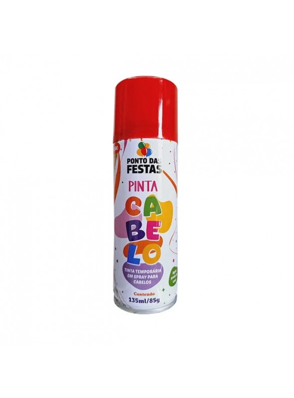 Tinta Temporária Para Cabelo Vermelho Spray 135ml Carnaval