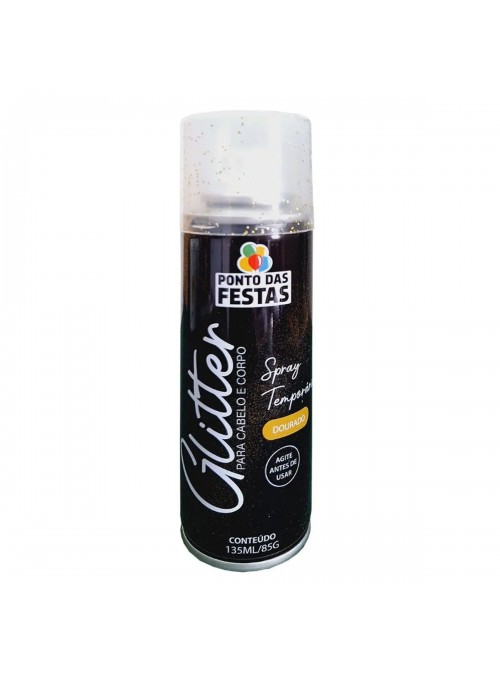 Spray Glitter para Cabelo e Corpo Dourado 135ml Carnaval