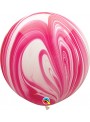 Balão de Látex Gigante Marmorizado Rosa e Branco 30 Polegadas – 1 unidade