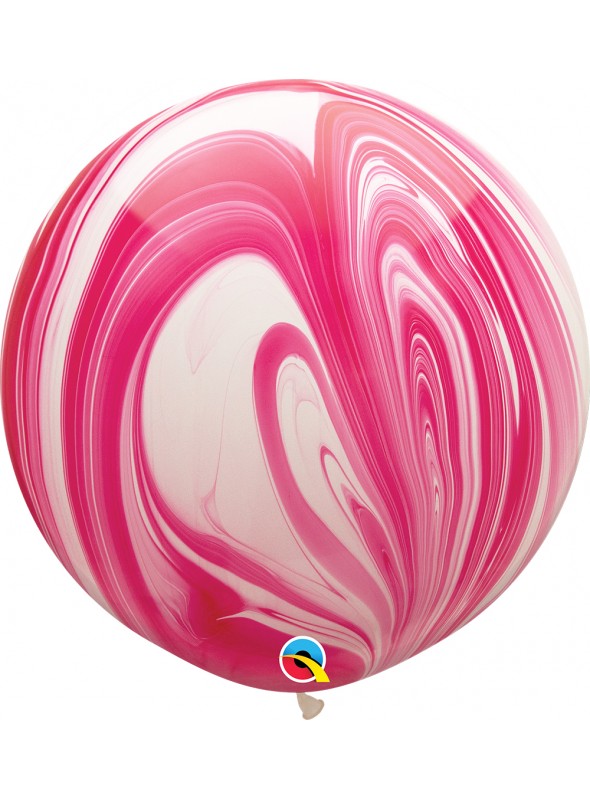 Balão de Látex Gigante Marmorizado Rosa e Branco 30 Polegadas – 1 unidade