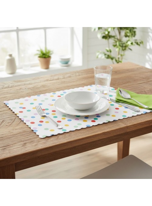 Jogo Americano Confete Colorido Reutilizável 5 Unidades Mesa Festa