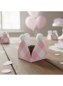 Forminhas para Doces Xadrez Rosa com Pompom Mesa Festa 20 Unidades
