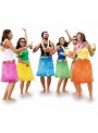 Saia Havaiana Colorida 60cm Fantasia Kit Festa Carnaval Adereços de Festa