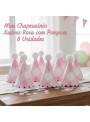 Mini Chapeuzinho Xadrez Rosa Claro Para Doces 4,5cm 8 Unid