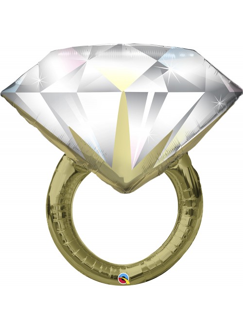 Balão Metalizado Anel de Diamante Casamento Grande – 1 unidade