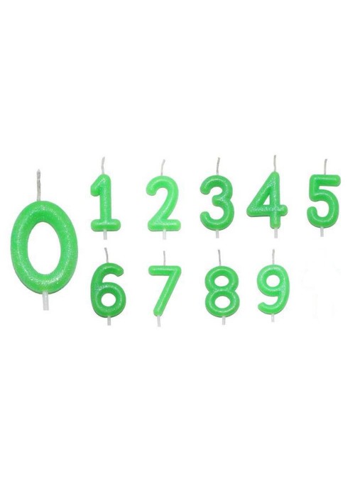 Vela de Aniversário Número 6 Verde Neon 6cm Silver Festas