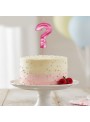 Vela de Aniversário Mini Design Ponto de Interrogação Rosa