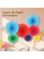 Leque de Papel Decorativo Colorido Happy Kit 6 Unidades