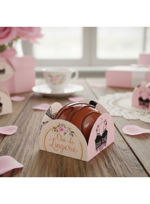 Forminha para Doce 4 Pétalas Chá de Lingerie Noiva Junco 40 Unidades