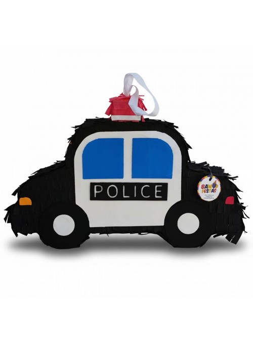Pinhata Carro de Polícia Bastão Máscara e Confetes Piñata