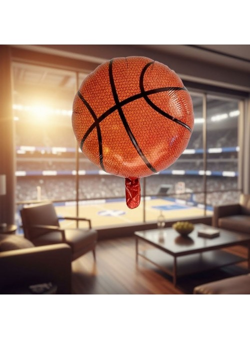Balão Metalizado Bola de Basquete 17 Polegadas 43cm Flutua Gás Hélio