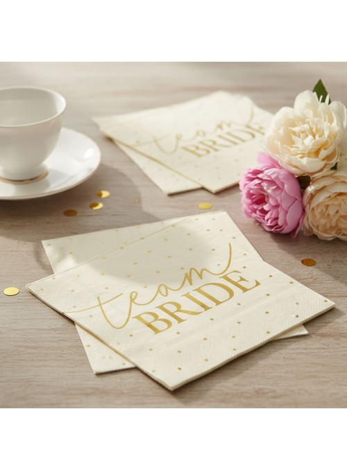 Guardanapo de Papel Time Noiva Dourado Despedida de Solteira 20 Unidades