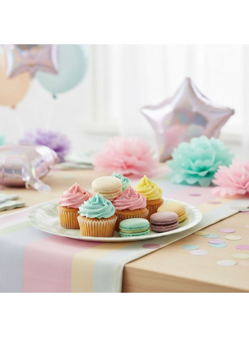 Prato de Papel Descartável Xadrez Verde Menta 5 Unidades Mesa Festa