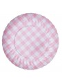 Prato de Papel Descartável Xadrez Rosa Claro 5 Unidades Mesa Festa