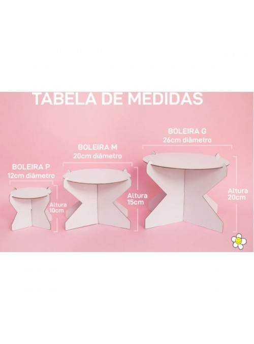 Boleira Desmontável Reutilizável Xadrez Vichy Vermelho 20cm Mesa Festa