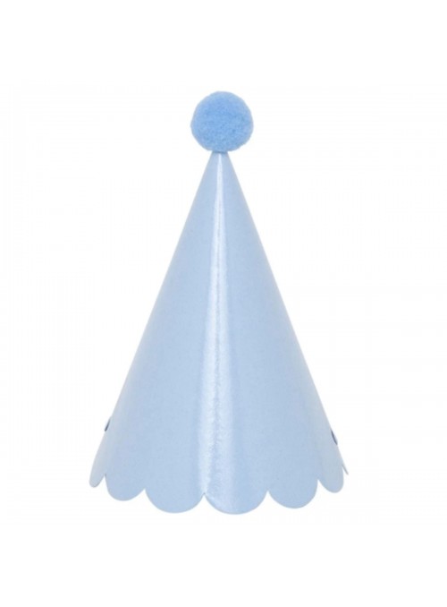 Chapéu de Aniversário Chapeuzinho Azul Céu Mesa Festa 5 Unidades