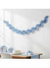 Guirlanda Leque de Papel de Seda Azul Jeans 1,5m 1 Unidade