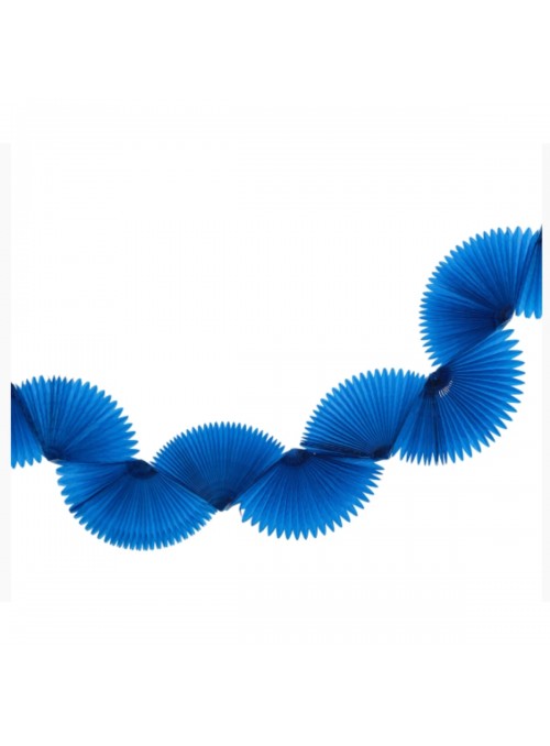 Guirlanda Leque de Papel de Seda Azul Espacial 1,5m 1 Unidade