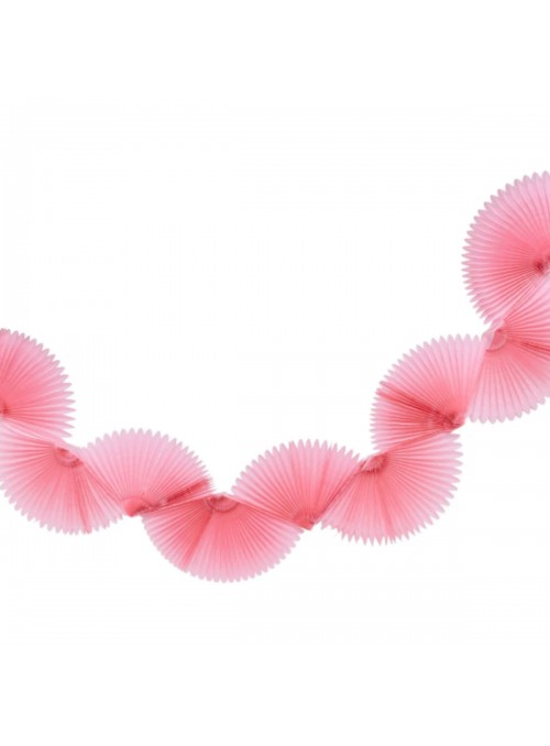 Guirlanda Leque de Papel de Seda Rosa Tutti Frutti 1,5m 1 Unidade