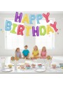 Balão Metalizado Happy Birthday Colorido Candy 16pol 40cm